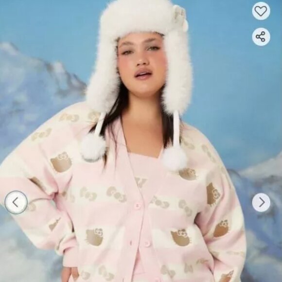 Forever 21 x Hello Kitty Embroidered Button-Up Cardigan Sweater (PLUS SIZE 0X) - Picture 1 of 5